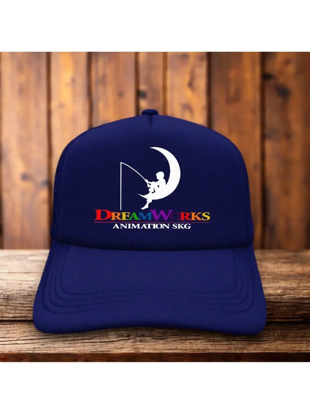 Dreamworks Animation Studio Mens Trucker Hat Navy Snapback Movie Lover Ball Cap
